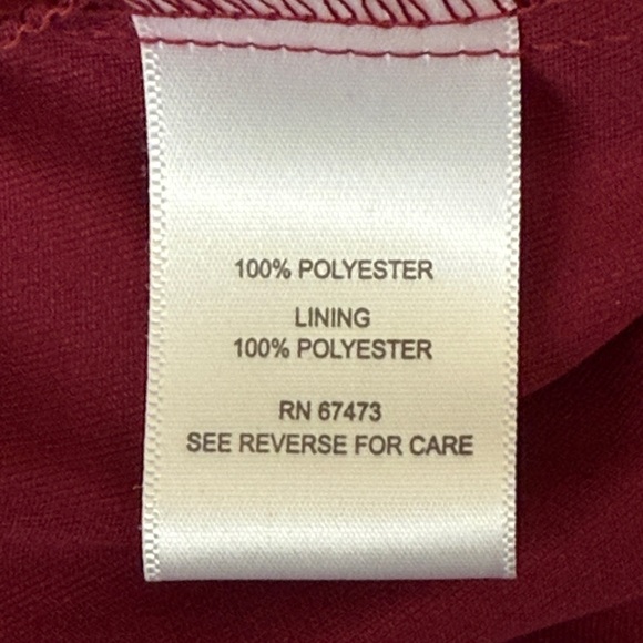 NWOT Just…Taylor Burgundy Sleeveless Chiffon Hi-Low Fit & Flare Dress Size 6 - Picture 12 of 12